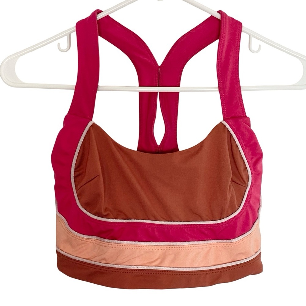 Free People FP Movement Sports Bra Womens Size XS Pink Combo In It To Win It